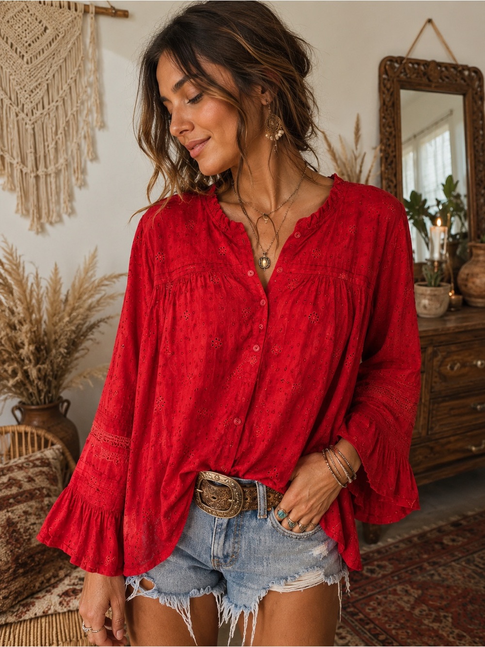 NWT LOFT Floral Peasant Bohemian Top